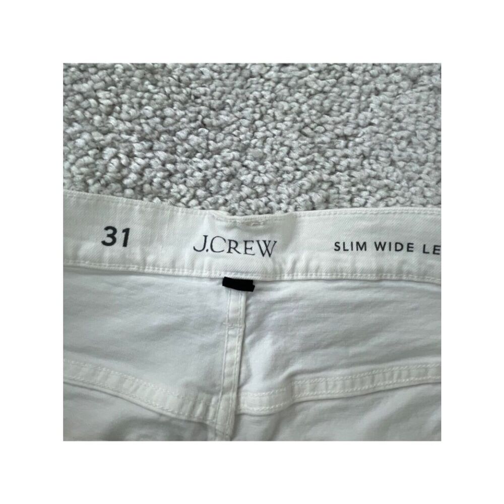 J. Crew Slim Wide Leg Jean White Raw Hem Womens 31 - Picture 4 of 11